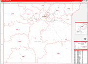 San Juan County Wall Map Red Line Style